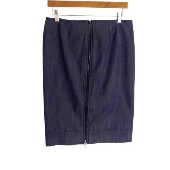 Trina Turk Blue Back Zipper Pencil Skirt 6 - Picture 3 of 4
